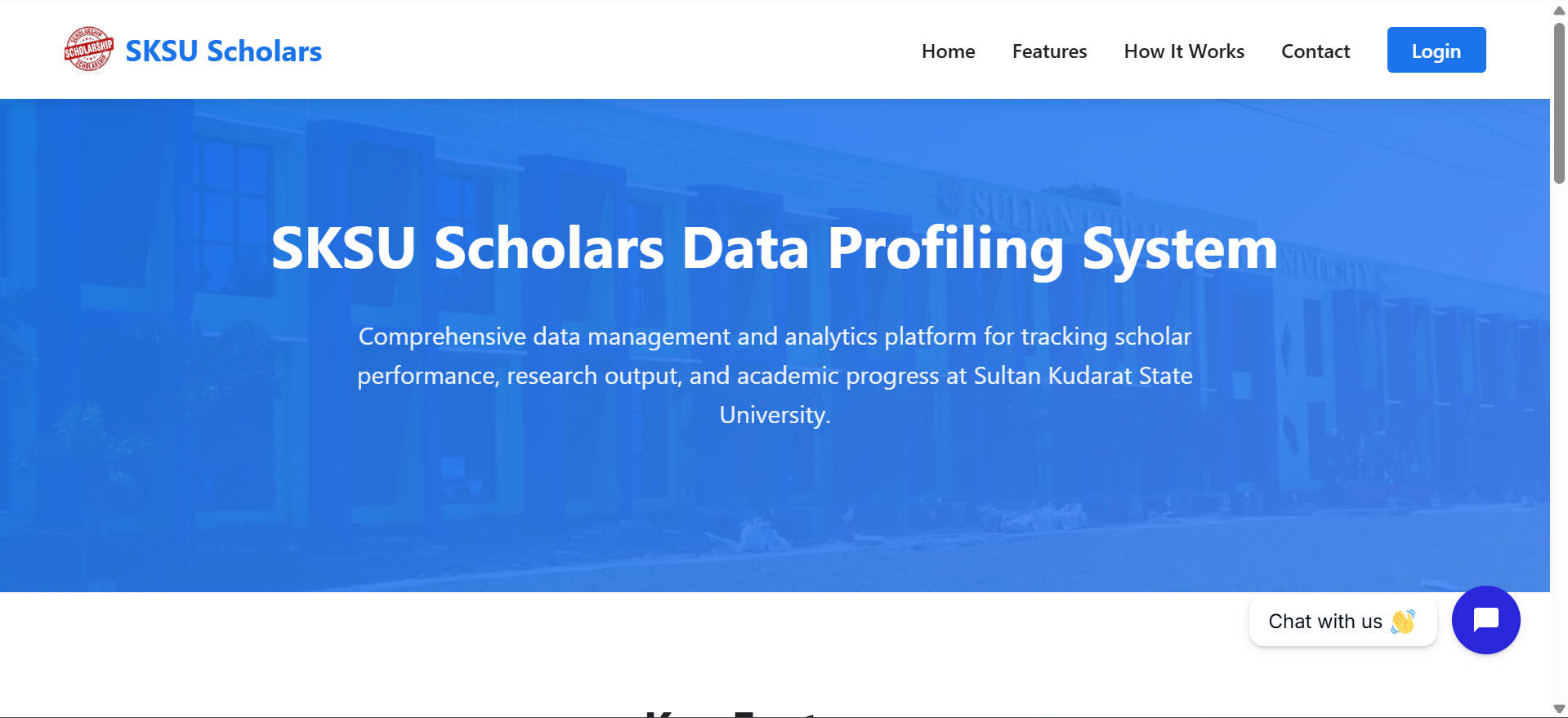 Dashboard of the Scholarship Data Profiling System